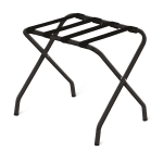 Steel Flat Top Luggage Rack, Black with Black Straps